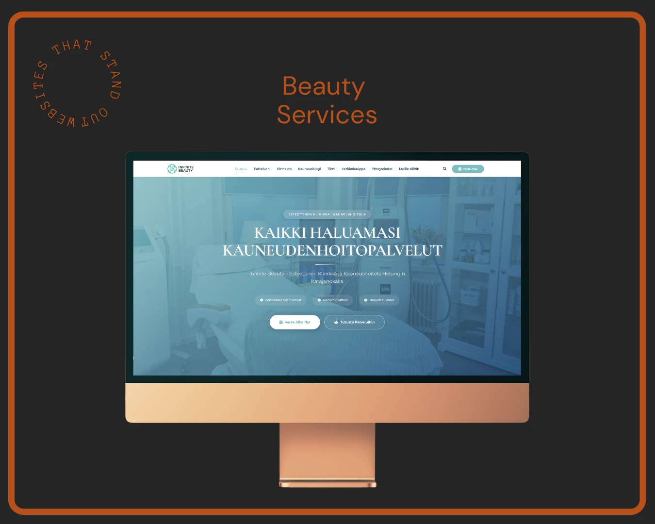 Infinite Beauty — kauneus- ja hyvinvointisivusto project preview