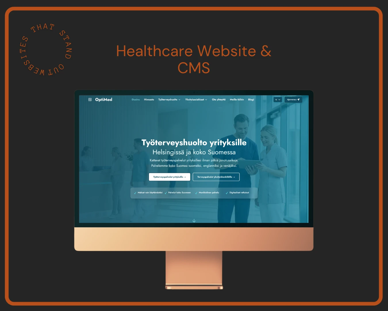 OptiMed — lääkäriaseman verkkosivusto ja CMS project preview
